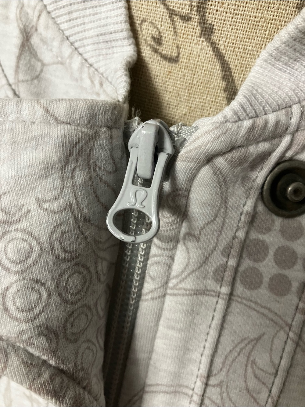 Light Gray Printed Asymmetric Zip Women's Jacket - Picture 11 of 11